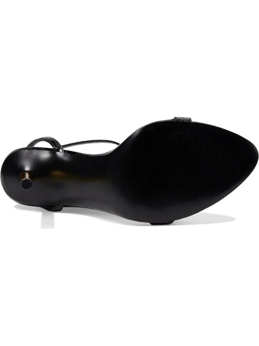 Women's Black Croco Open Toe Ankle Strap Reina Lightweight Heel Sandal Shoes